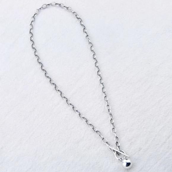 925 STERLING SILVER ROUND BEAD PENDANT NECKLACE, NICE NECKLACE, CUTE NECKLACE - Picture 3 of 7
